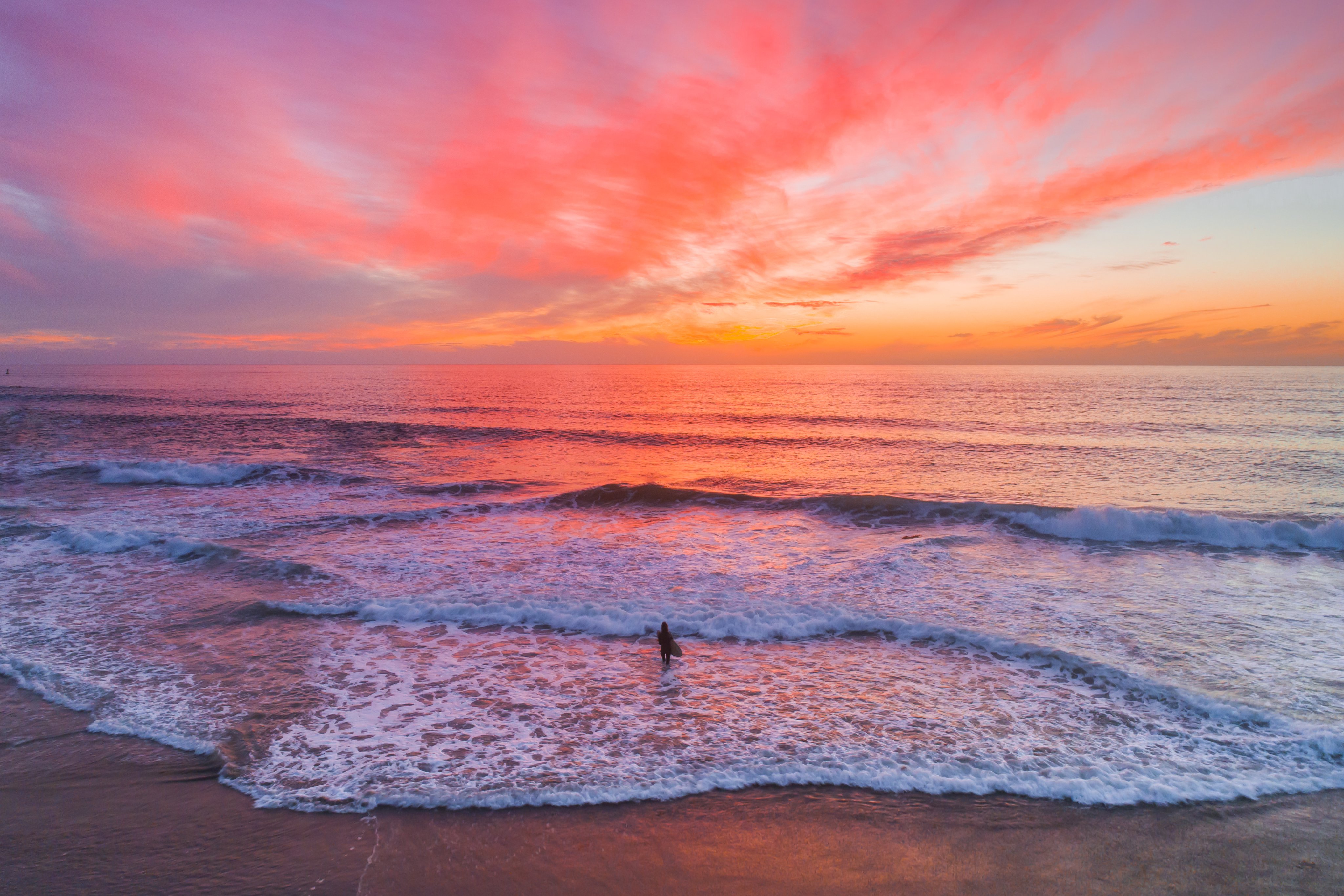Surfer at sunset